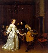 Gerard Ter Borch, An Officer Making his Bow to a Lady
